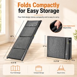Zendova Foldable Dog Car Ramp, Grey, 63-in slide 2 of 6