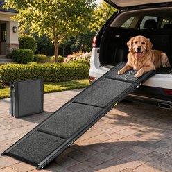 Zendova Foldable Dog Car Ramp, Grey, 63-in slide 1 of 6