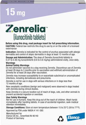 Show full view: Zenrelia (ilunocitinib tablets) for Dogs, 15-mg, 30 tablets slide 2 of 8