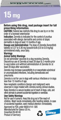 Show full view: Zenrelia (ilunocitinib tablets) for Dogs, 15-mg, 90 tablets slide 2 of 8