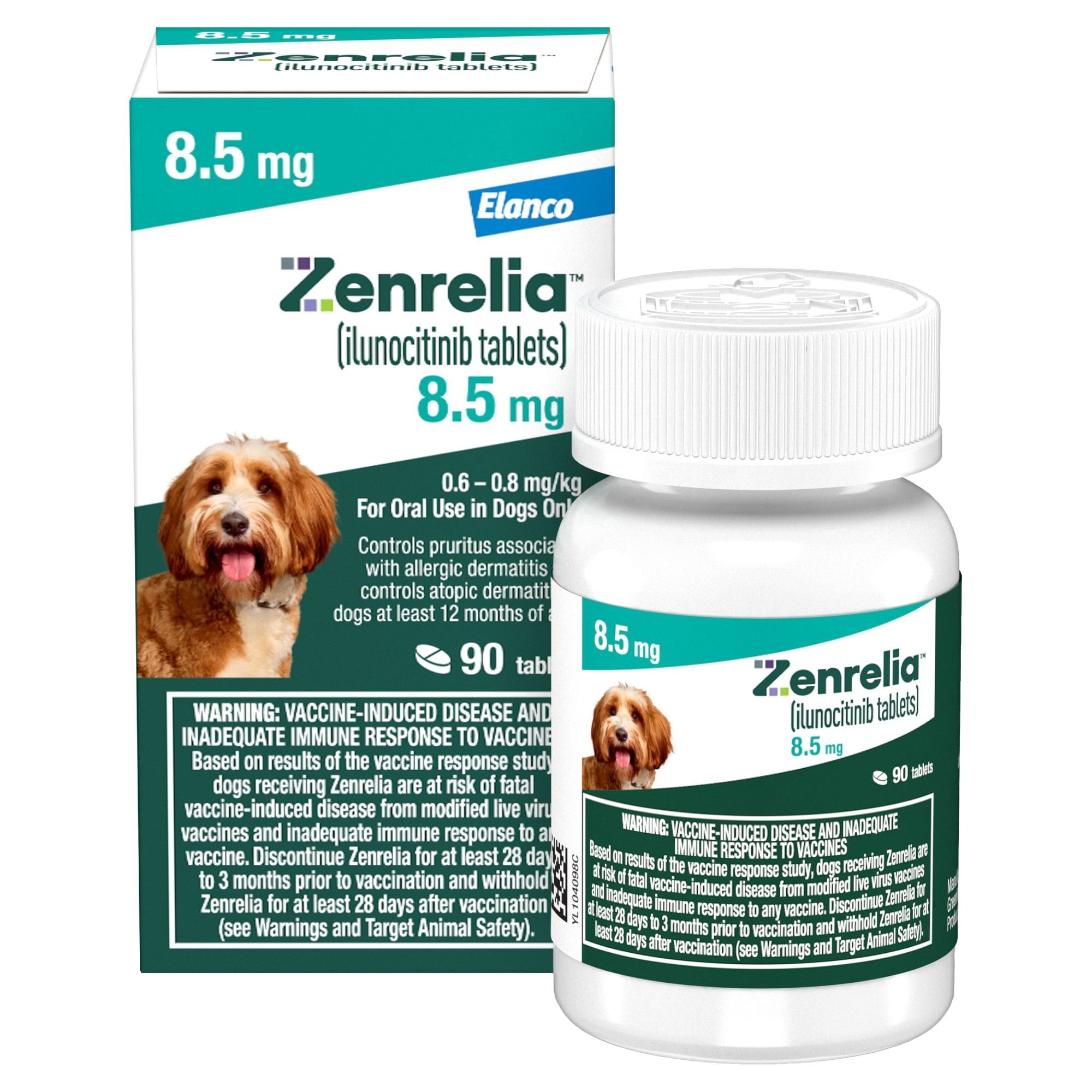 Zenrelia (ilunocitinib Tablets) For Dogs, 8.5-mg, 90 Tablets
