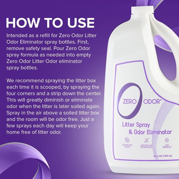 Zero Odor Litter Spray & Pet Odor Eliminator