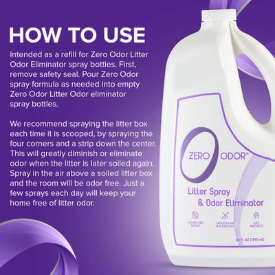 Show full view: Zero Odor Litter Spray & Pet Odor Eliminator, 64-fl oz bottle slide 10 of 10