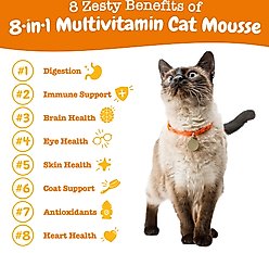 Zesty Paws 8-in-1 Multivitamin Chicken Flavored Mousse Lickable Supplement for Cats, 14 count slide 2 of 8
