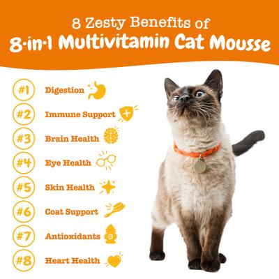 Show full view: Zesty Paws 8-in-1 Multivitamin Chicken Flavored Mousse Lickable Supplement for Cats, 14 count slide 3 of 10