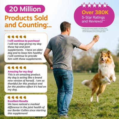 Show full view: Zesty Paws Advanced Mobility Bites Chicken Flavored Soft Chews Glucosamine Hip & Joint Supplement for Senior Dogs, 90 count slide 9 of 11
