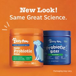 Zesty Paws Advanced Probiotic Bites Chicken Flavored Soft Chews Digestive Supplement for Senior Dogs, 90 Count slide 2 of 9
