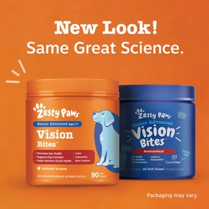Zesty Paws Advanced Vision Bites Chicken Flavored Soft Chews Vision Supplement for Senior Dogs, 90 count