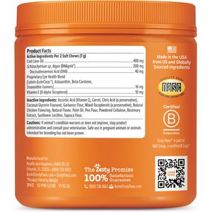 Zesty Paws Advanced Vision Bites Chicken Flavored Soft Chews Vision Supplement for Senior Dogs, 90 count