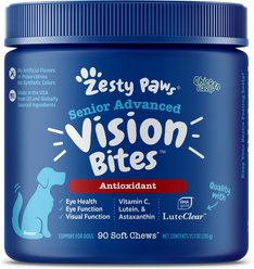 Zesty Paws Advanced Vision Bites Chicken Flavored Soft Chews Vision Supplement for Senior Dogs, 90 count