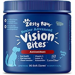 Zesty Paws Advanced Vision Bites Chicken Flavored Soft Chews Vision Supplement for Senior Dogs, 90 count