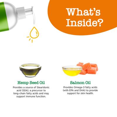 Show full view: Zesty Paws All Ages Calming Bites Behavior Bacon Flavor Cat Supplement, 60 count + Zesty Paws Hemp Elements Salmon Flavored Omega Oil + Hemp Dog & Cat Supplement, 32-oz bottle slide 9 of 9