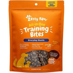 Zesty Paws All-in-One Bacon Flavored Soft & Chewy Training Bites Multivitamin Dog Treats, 12-oz bag