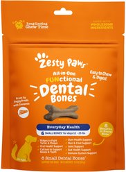 Zesty Paws All-in-One FUNctional Dental Bones Dental Chews for Small Dogs, 6 count slide 1 of 8