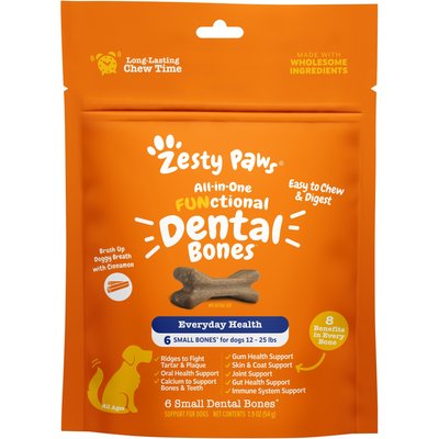Zesty Paws Zesty Paws All-in-One FUNctional Dental Bones Dental Chews for Small Dogs, 6 count