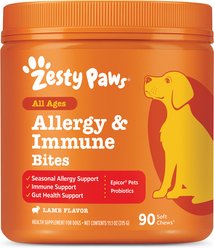 Zesty Paws Allergy & Immune Bites Lamb Flavored Soft Chews Allergies, Immune, & Gut Support Supplement for...