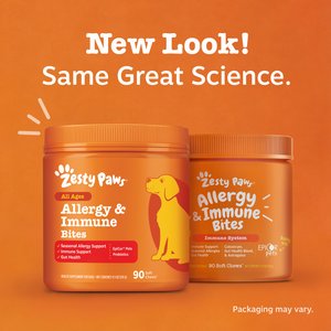 Zesty Paws Allergy & Immune Bites Lamb Flavored Soft Chews Allergies, Immune, & Gut Support Supplement for Dogs, 90 count