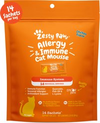 Zesty Paws Allergy & Immune Chicken Flavored Mousse Lickable Supplement for Cats, 14 count
