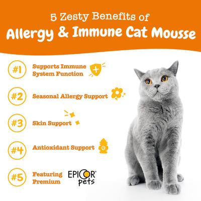 Show full view: Zesty Paws Allergy & Immune Chicken Flavored Mousse Lickable Supplement for Cats, 14 count slide 3 of 10