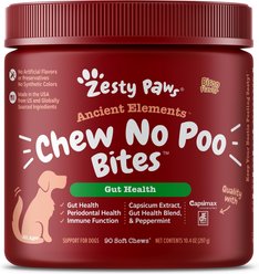Zesty Paws Ancient Elements Chew No Poo Bison Flavored Soft Chews Coprophagia Stool Eating Deterrent Supplement for Dogs, 90 count