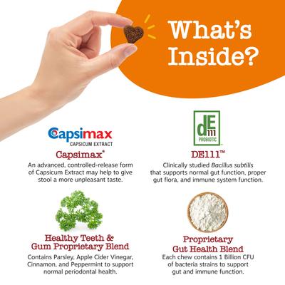 Show full view: Zesty Paws Ancient Elements Chew No Poo Bison Flavored Soft Chews Coprophagia Stool Eating Deterrent Supplement for Dogs, 90 count slide 4 of 12