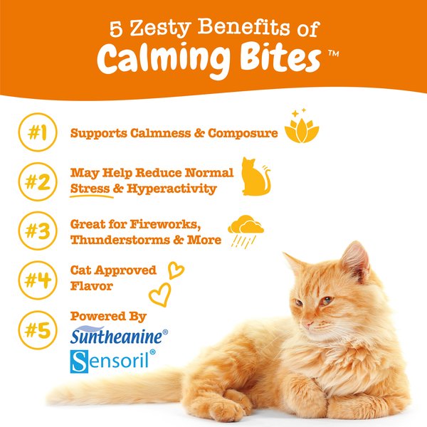Show full view: Zesty Paws Calming Bites Bacon Flavored Soft Chews Melatonin Supplement for Cats, 60 count slide 3 of 11