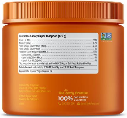 Show full view: Zesty Paws Coconut Oil Skin & Coat Digestive Liquid Topper Omega Supplement for Dogs, 16-oz jar slide 7 of 12