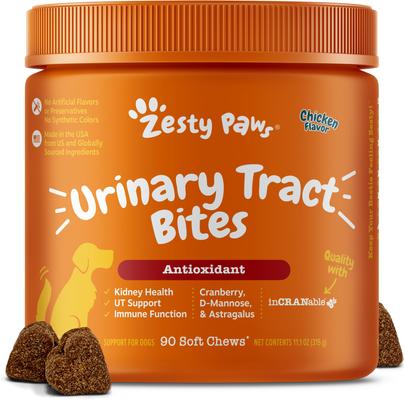 Show full view: Zesty Paws Cranberry Bladder Bites Chicken Flavored Soft Chews Urinary Supplement for Dogs, 180 count slide 3 of 12
