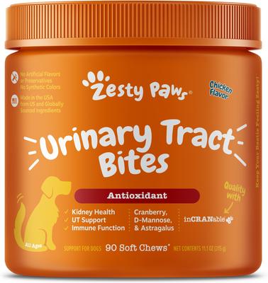 Show full view: Zesty Paws Cranberry Bladder Bites Chicken Flavored Soft Chews Urinary Supplement for Dogs, 90 count slide 1 of 11
