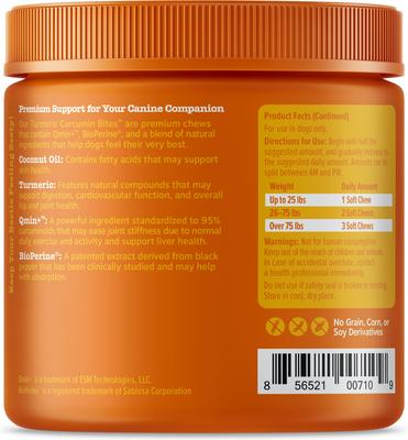 Show full view: Zesty Paws Curcumin Bites Everyday Vitality Duck Flavor Dog Supplement, 90 count + Zesty Paws Allergy & Immune Support Lamb Flavor Soft Chew Dog Supplement, 90 count slide 3 of 9
