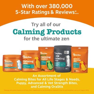 Show full view: Zesty Paws Calming Bites Peanut Butter Flavored Soft Chews Composure & Relaxation Supplement for Dogs, 90 count slide 10 of 11