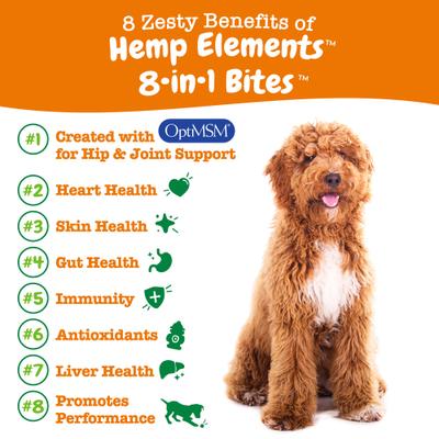 Show full view: Zesty Paws Hemp Elements 8-in-1 Bites Chicken Flavored Soft Chews Multivitamin for Dogs, 90 count slide 3 of 12