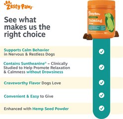 Zesty Paws Hemp Elements Calming Bites Turkey Flavored Soft Chews Composure Supplement for Dogs, 90 count slide 2 of 9