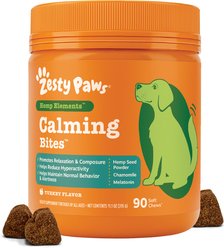 Zesty Paws Hemp Elements Calming Bites Turkey Flavored Soft Chews Composure Supplement for Dogs, 90 count