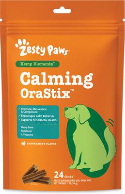 ミネラルストリームスティック FOR DOG 85g ZESTY PAWS Hemp Elements Calming Hemp OraStix Peppermint Flavored