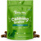 Zesty Paws Hemp Elements Calming Hemp OraStix Peppermint Flavored Dental Chews Melatonin Supplement for Dogs, 12-oz bag