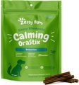Zesty Paws Hemp Elements Calming Hemp OraStix Peppermint Flavored Dental Chews Melatonin Supplement for Do...