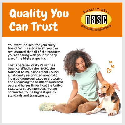 Show full view: Zesty Paws Hemp Elements Hip & Joint Bites Chicken Flavored Soft Chews Glucosamine Supplement for Dogs, 90 count slide 9 of 13