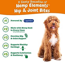 Zesty Paws Hemp Elements Hip & Joint Bites Chicken Flavored Soft Chews Glucosamine Supplement for Dogs, 90 count slide 2 of 9