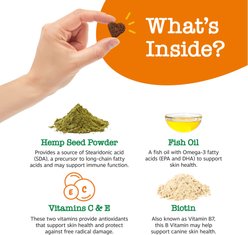 Zesty Paws Hemp Elements Omega Bites Chicken Flavored Soft Chews Skin & Coat Supplement for Dogs, 90 count slide 2 of 6