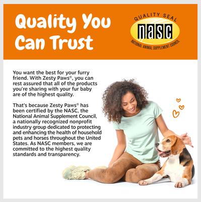 Show full view: Zesty Paws Hemp Elements Omega Bites Chicken Flavored Soft Chews Skin & Coat Supplement for Dogs, 90 count slide 6 of 9