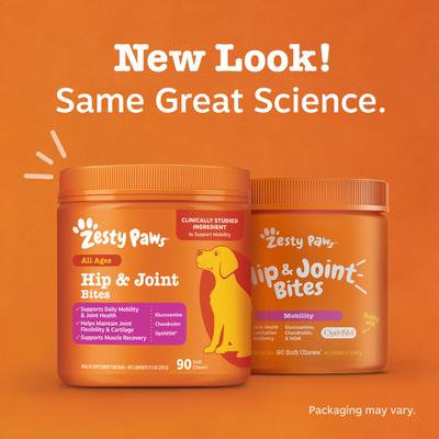 Show full view: Zesty Paws Hip & Joint Bites Bacon Flavored Soft Chews Glucosamine Mobility Supplement for Dogs, 90 count slide 3 of 12