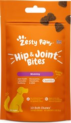 Zesty Paws Hip & Joint Mobility Bites Duck Flavored Soft Chews Glucosamine Supplement for Dogs, 10 count