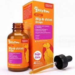 Zesty Paws Hip & Joint Salmon Oil Liquid Supplement for Dogs & Cats, 4-fl oz bottle