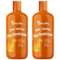 Zesty Paws Itch Soother Dog Conditioner with Oatmeal & Aloe Vera, for Skin Moisture & Shiny Coats, 16-fl oz bottle, bundle of 2