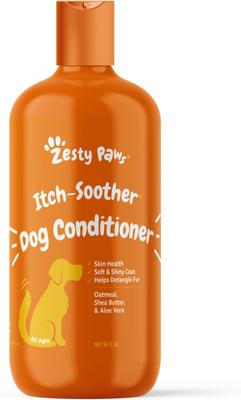 Show full view: Zesty Paws Itch Soother Dog Conditioner with Oatmeal & Aloe Vera, for Skin Moisture & Shiny Coats, 16-fl oz bottle, bundle of 2 slide 2 of 11