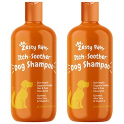 Zesty Paws Itch Soother Dog Shampoo with Oatmeal & Aloe Vera, for Skin Moisture & Shiny Coats, 16-fl oz bottle, bundle of 2