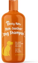 Zesty Paws Itch Soother Dog Shampoo with Oatmeal & Aloe Vera, for Skin Moisture & Shiny Coats, Vanilla Bean Scent, 16-fl oz bottle