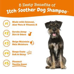 Zesty Paws Itch Soother Dog Shampoo with Oatmeal & Aloe Vera, for Skin Moisture & Shiny Coats, Vanilla Bean Scent, 16-fl oz bottle slide 2 of 9