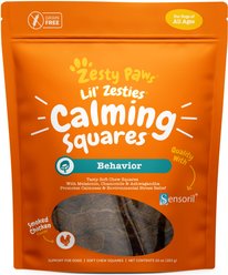 Zesty Paws Lil' Zesties Calming Squares Chicken Flavored Soft Chews Melatonin Supplement for Dogs, 10-oz bag